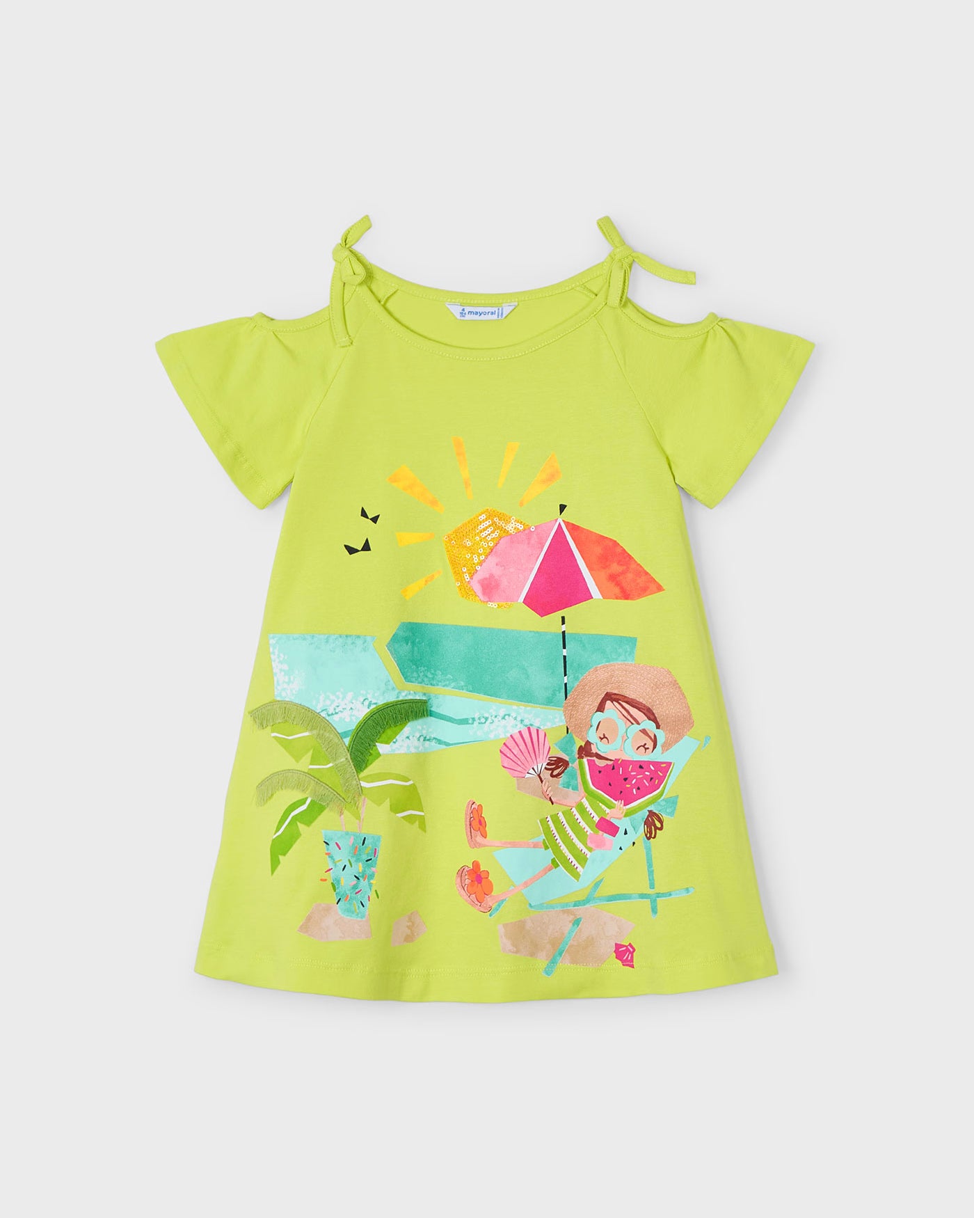 Vestito spalla fina bambina Mayoral stampa Mare cedro Mayoral Cedro