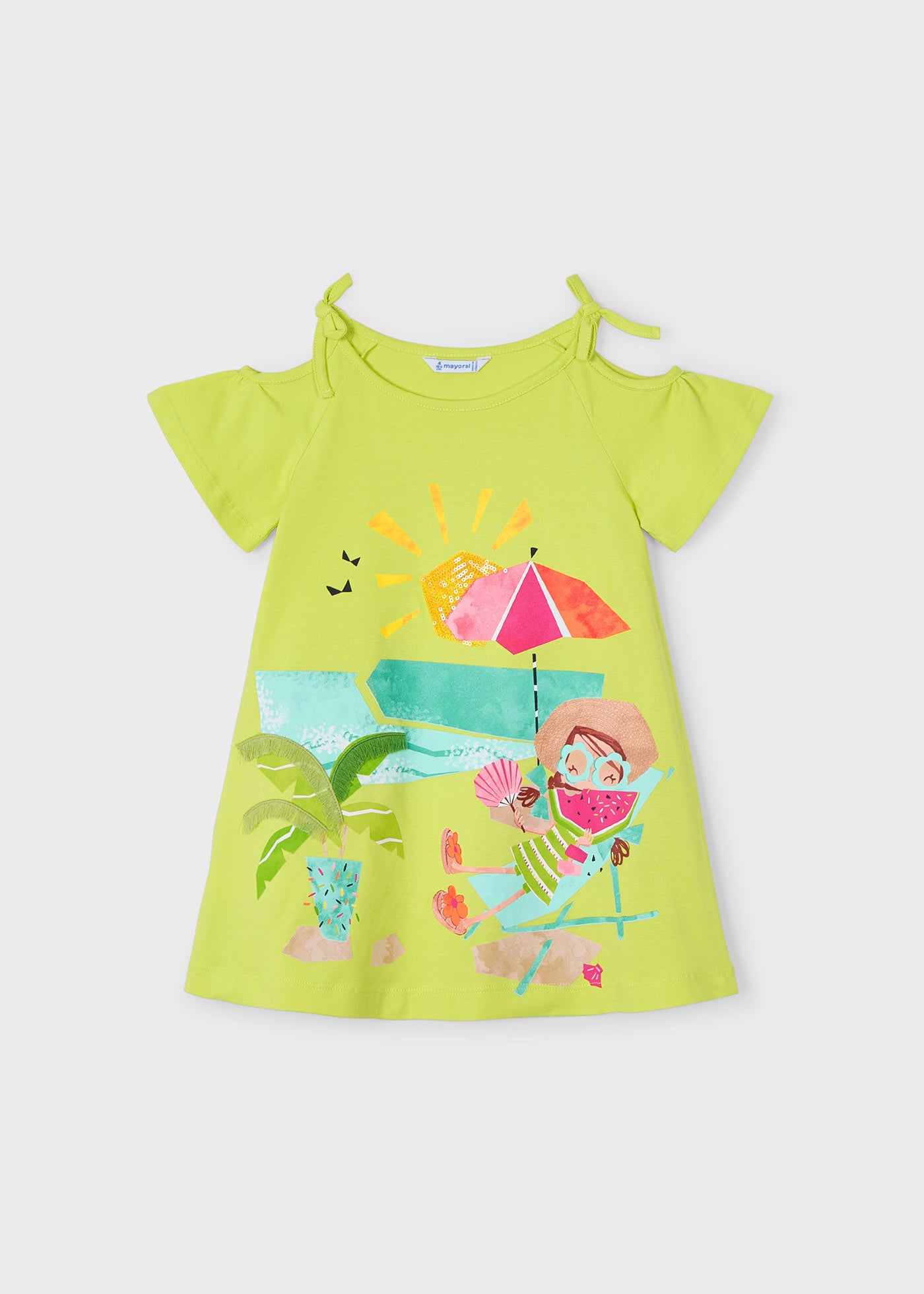 Vestito spalla fina bambina Mayoral stampa Mare cedro Mayoral Cedro