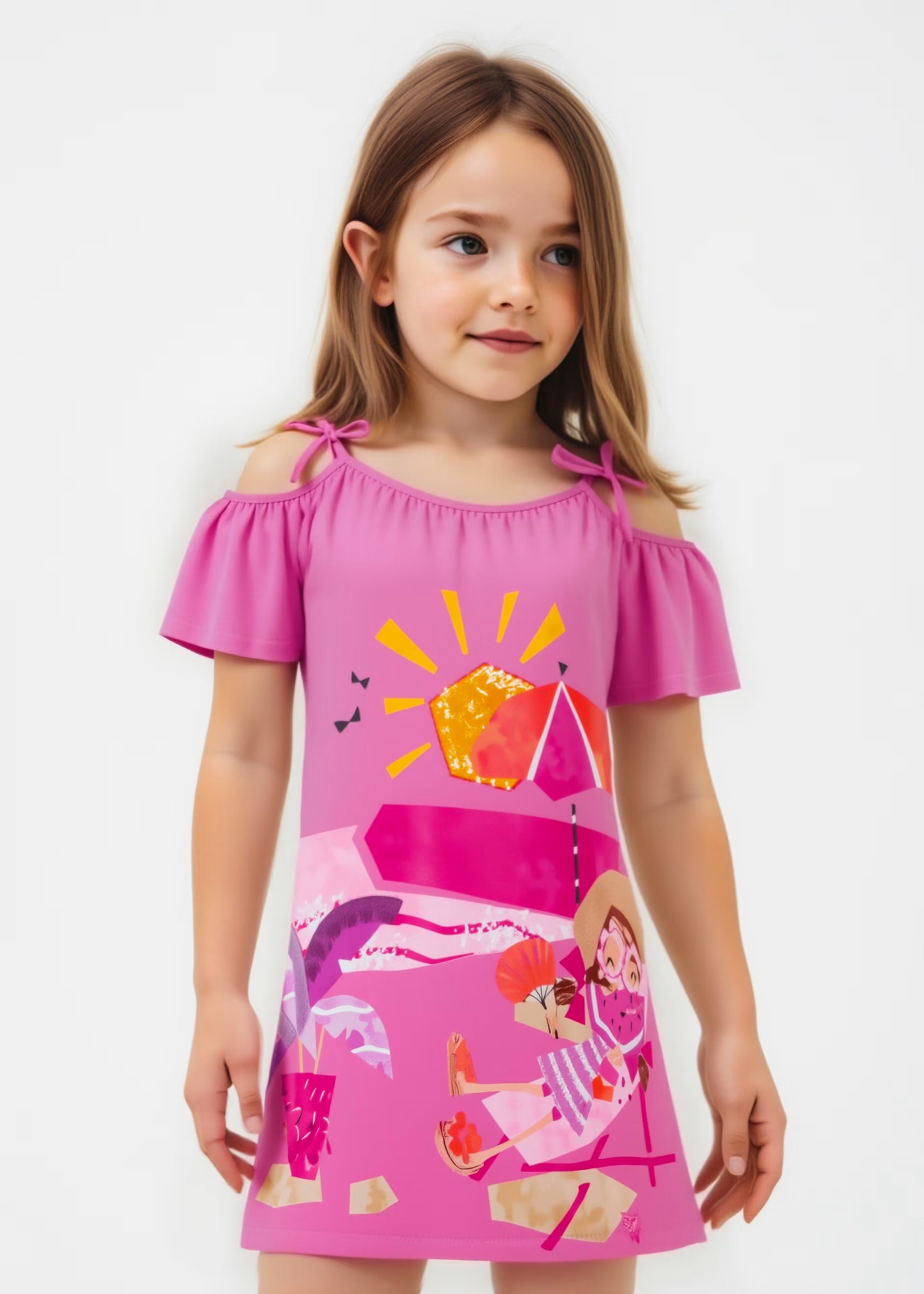 Vestito spalla fina bambina Mayoral stampa Mare rosa camelia Mayoral 2 Anni 92cm