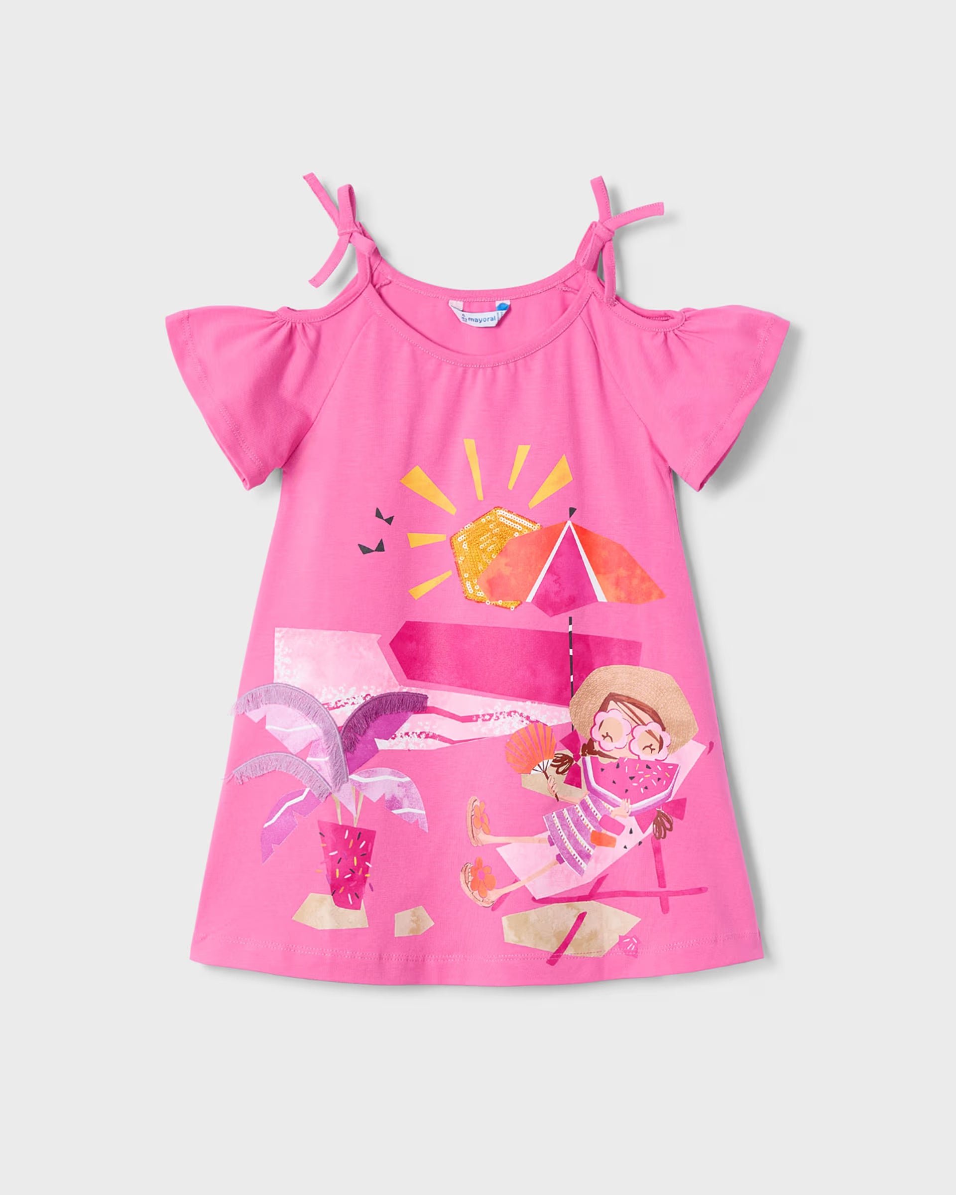 Vestito spalla fina bambina Mayoral stampa Mare rosa camelia Mayoral 2 Anni 92cm