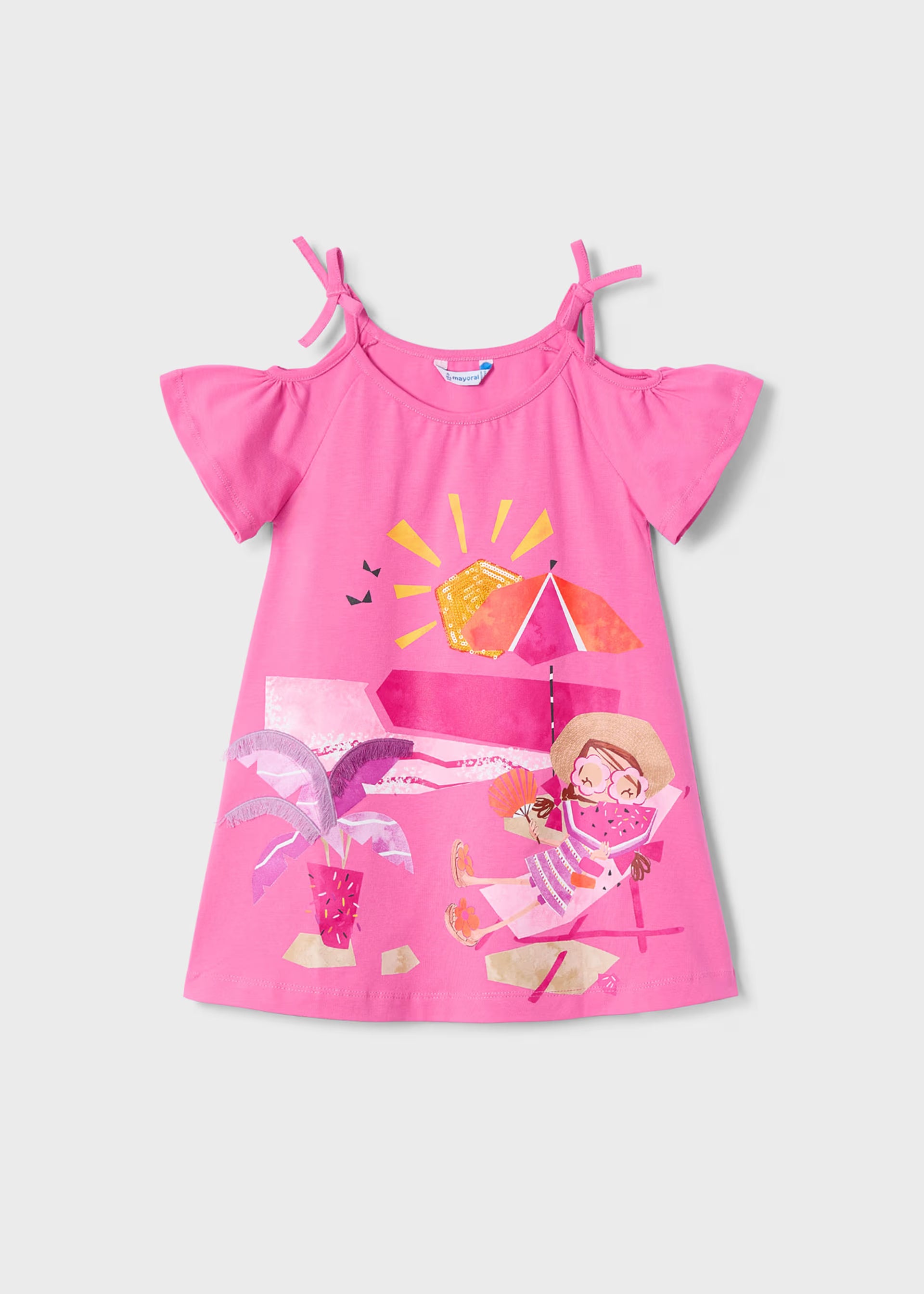 Vestito spalla fina bambina Mayoral stampa Mare rosa camelia Mayoral 2 Anni 92cm