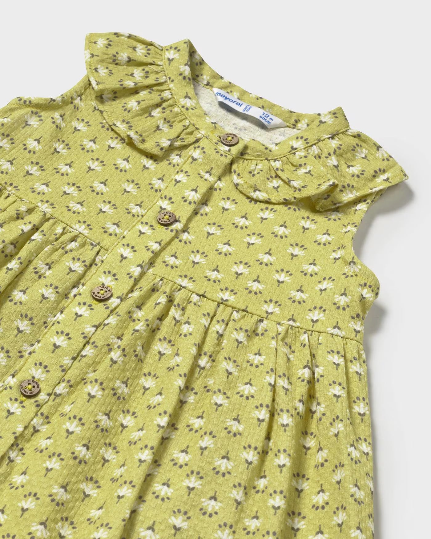 Vestito stampato con bottoni neonata Mayoral floreale pistacchio Mayoral 6 Mesi 68cm