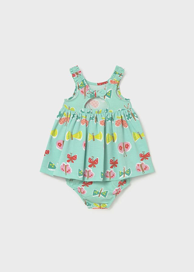 Vestito neonata turchese floreale Mayoral con copripannolino Mayoral 6 Mesi 68cm