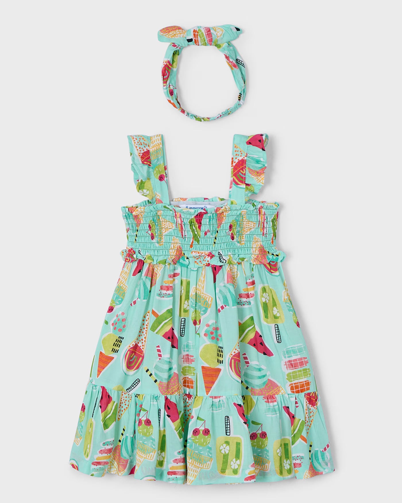 Vestito stampato con fascia bambina Mayoral gelati Acqua Mayoral Acqua