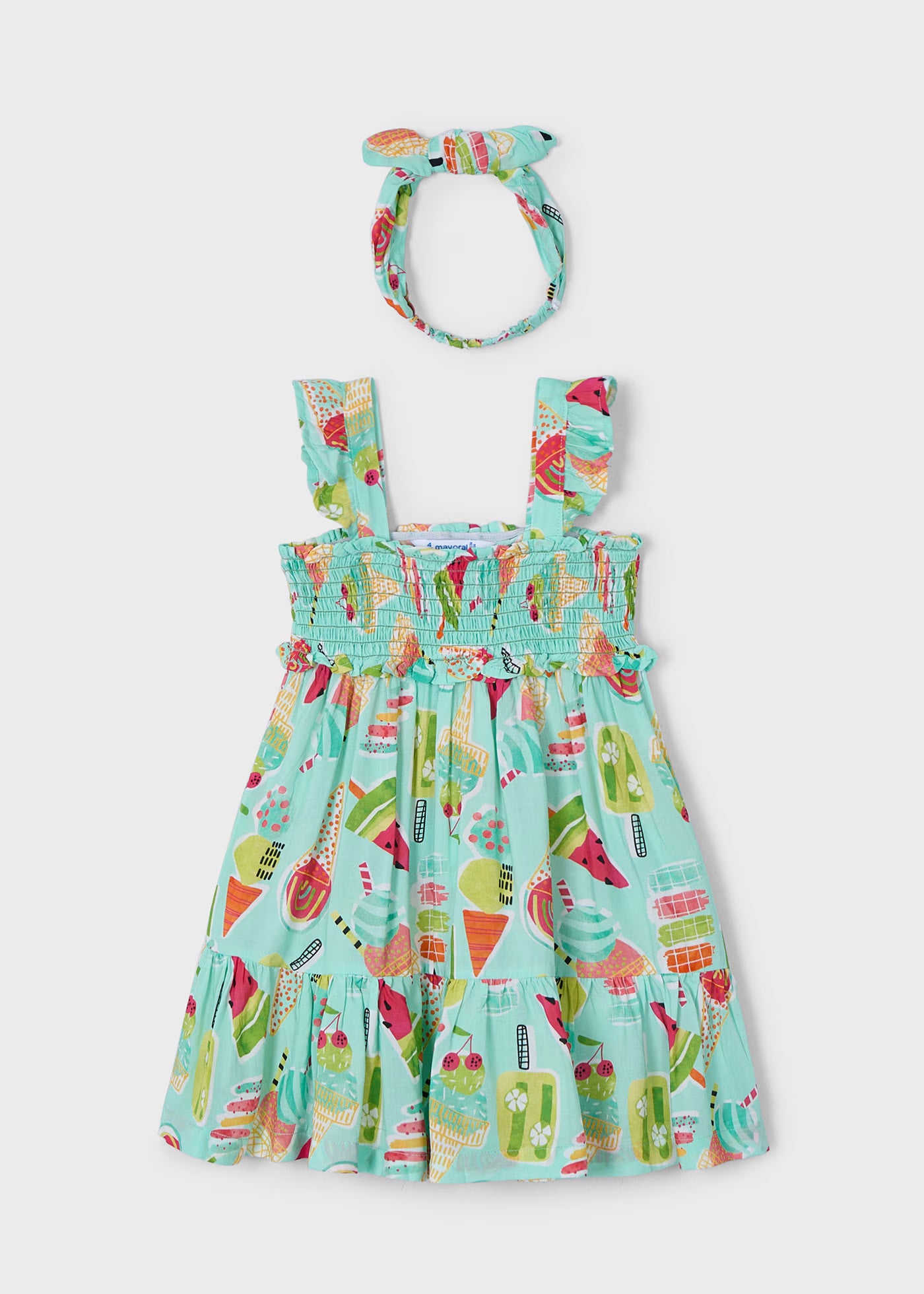 Vestito stampato con fascia bambina Mayoral gelati Acqua Mayoral Acqua