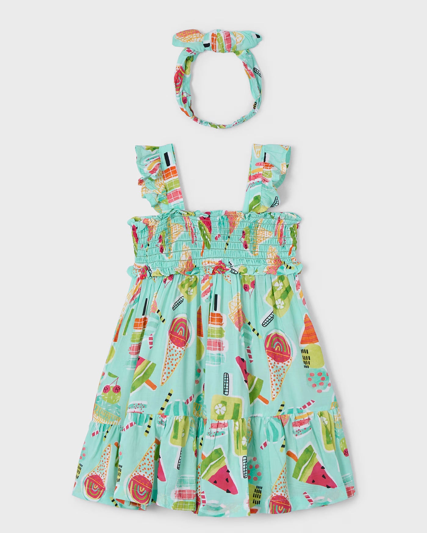 Vestito stampato con fascia bambina Mayoral gelati Acqua Mayoral Acqua