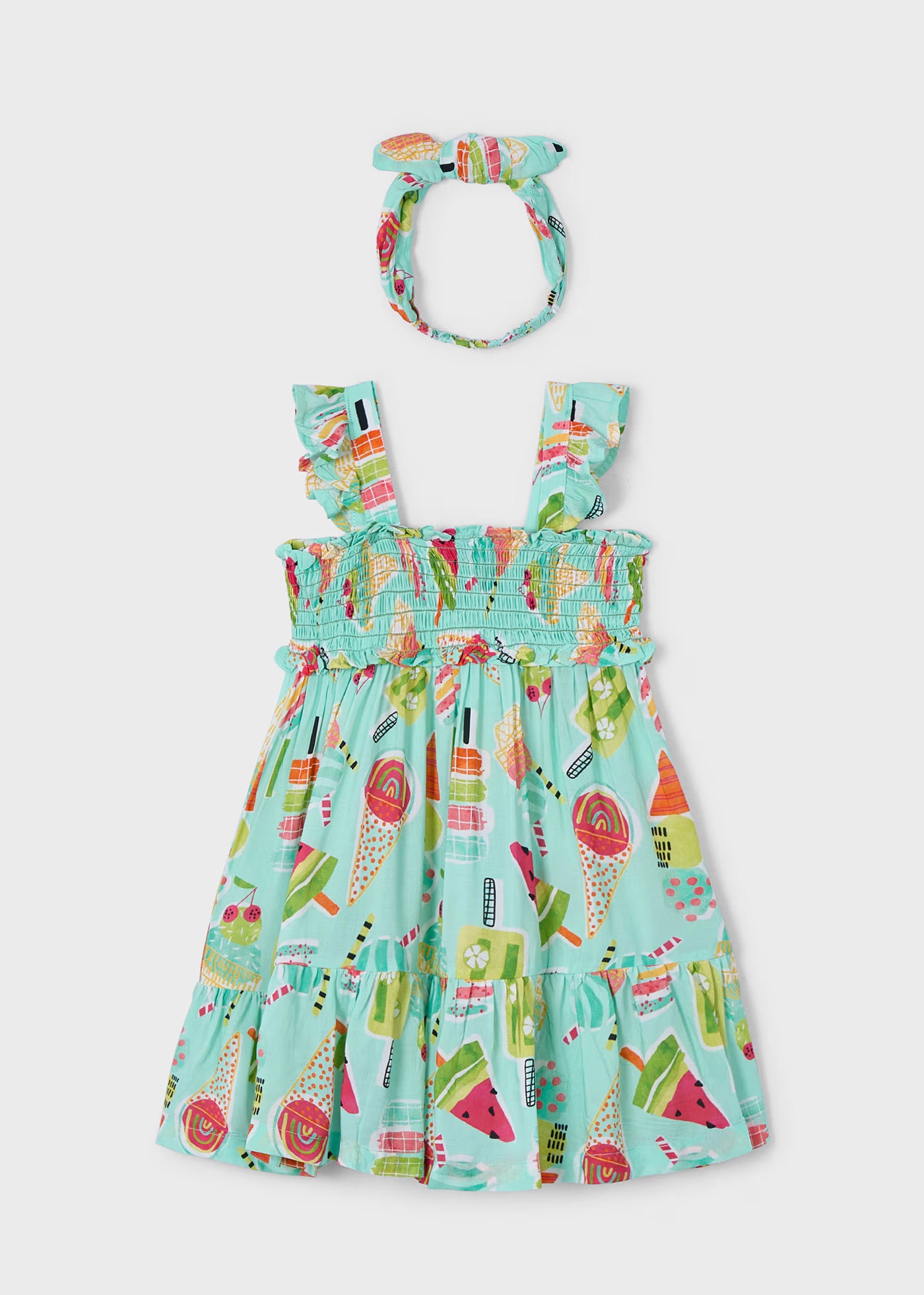 Vestito stampato con fascia bambina Mayoral gelati Acqua Mayoral Acqua