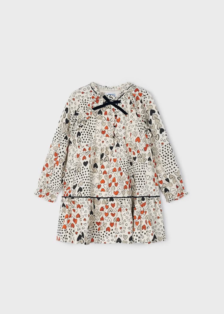 Vestito stampato filo metallizzato bambina Mayoral "Cuori" - ErreGiModaBimbo