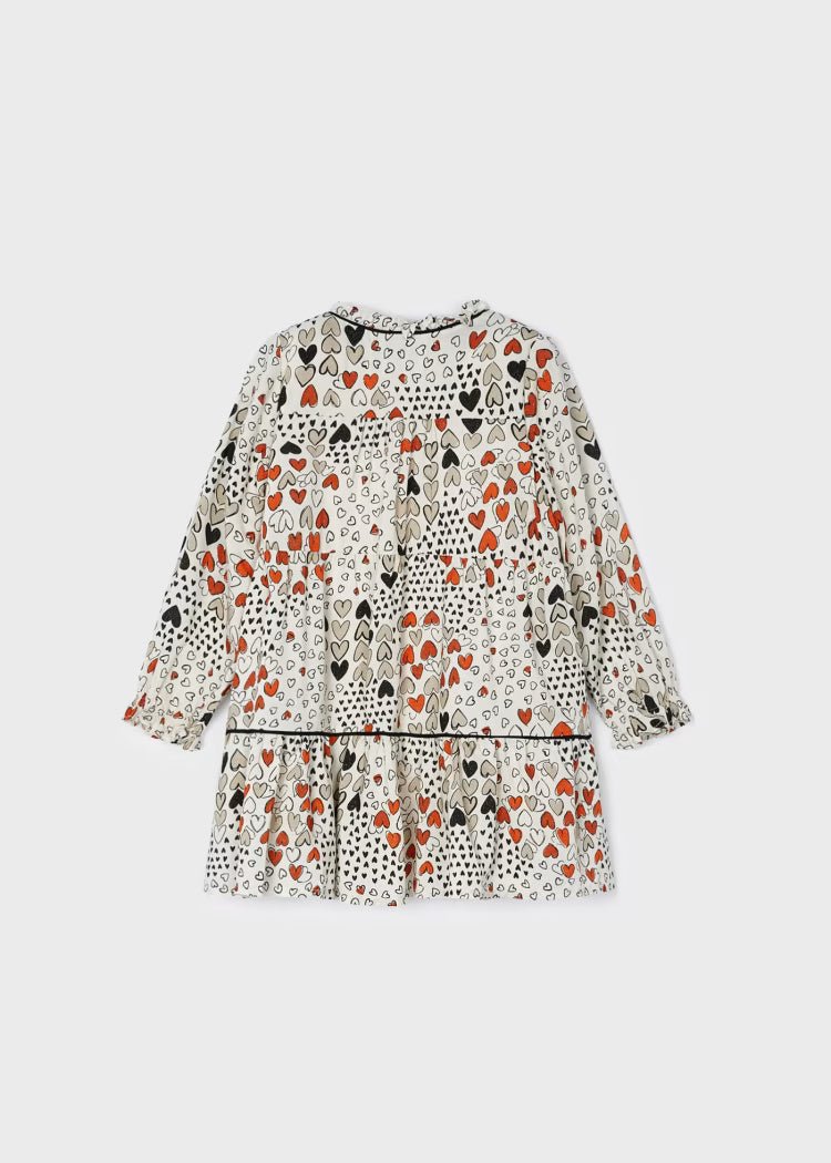 Vestito stampato filo metallizzato bambina Mayoral "Cuori" - ErreGiModaBimbo