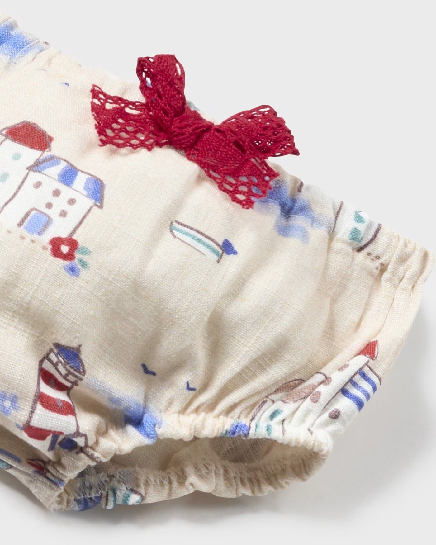 Vestito stampato lino con copri pannolino neonata Mayoral Newborn Mayoral Beige