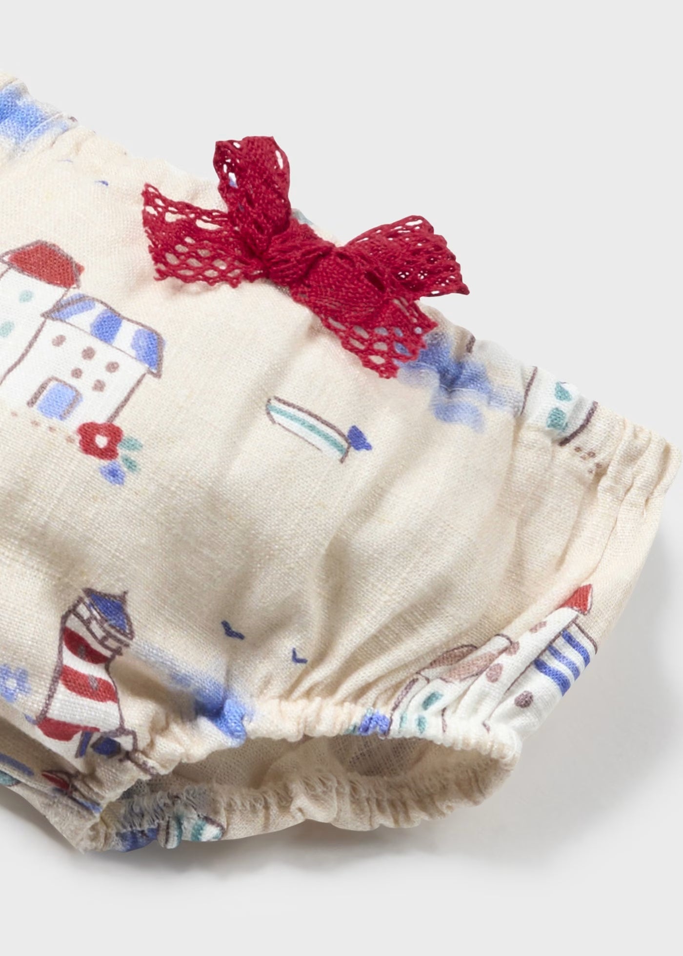 Vestito stampato lino con copri pannolino neonata Mayoral Newborn Mayoral Beige