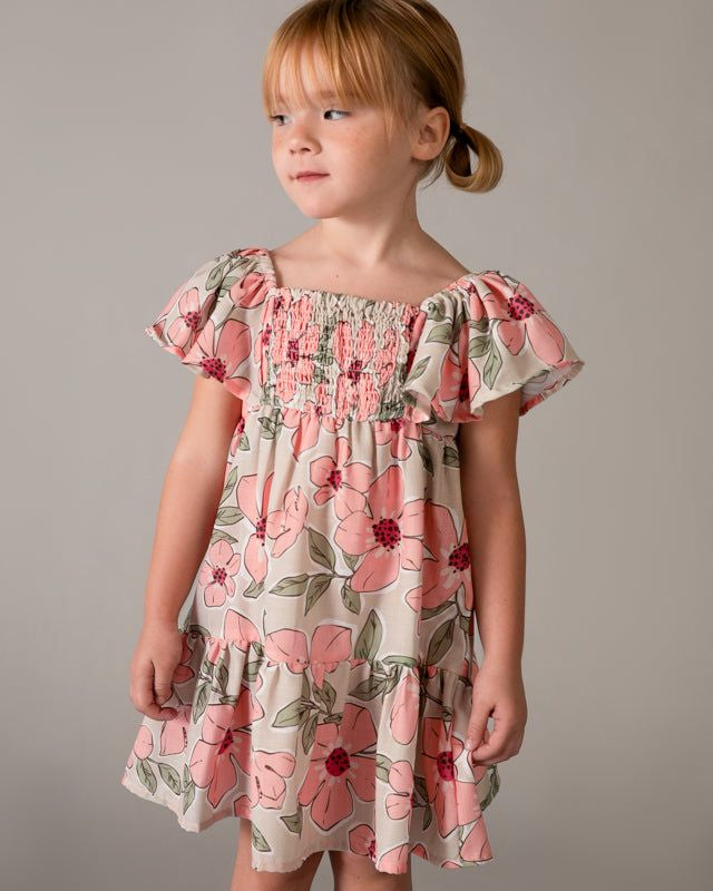 Vestito bambina floreale nido d'ape Mayoral primavera estate