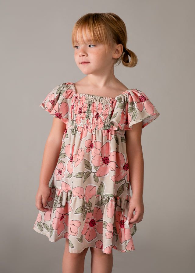 Vestito bambina floreale nido d'ape Mayoral primavera estate