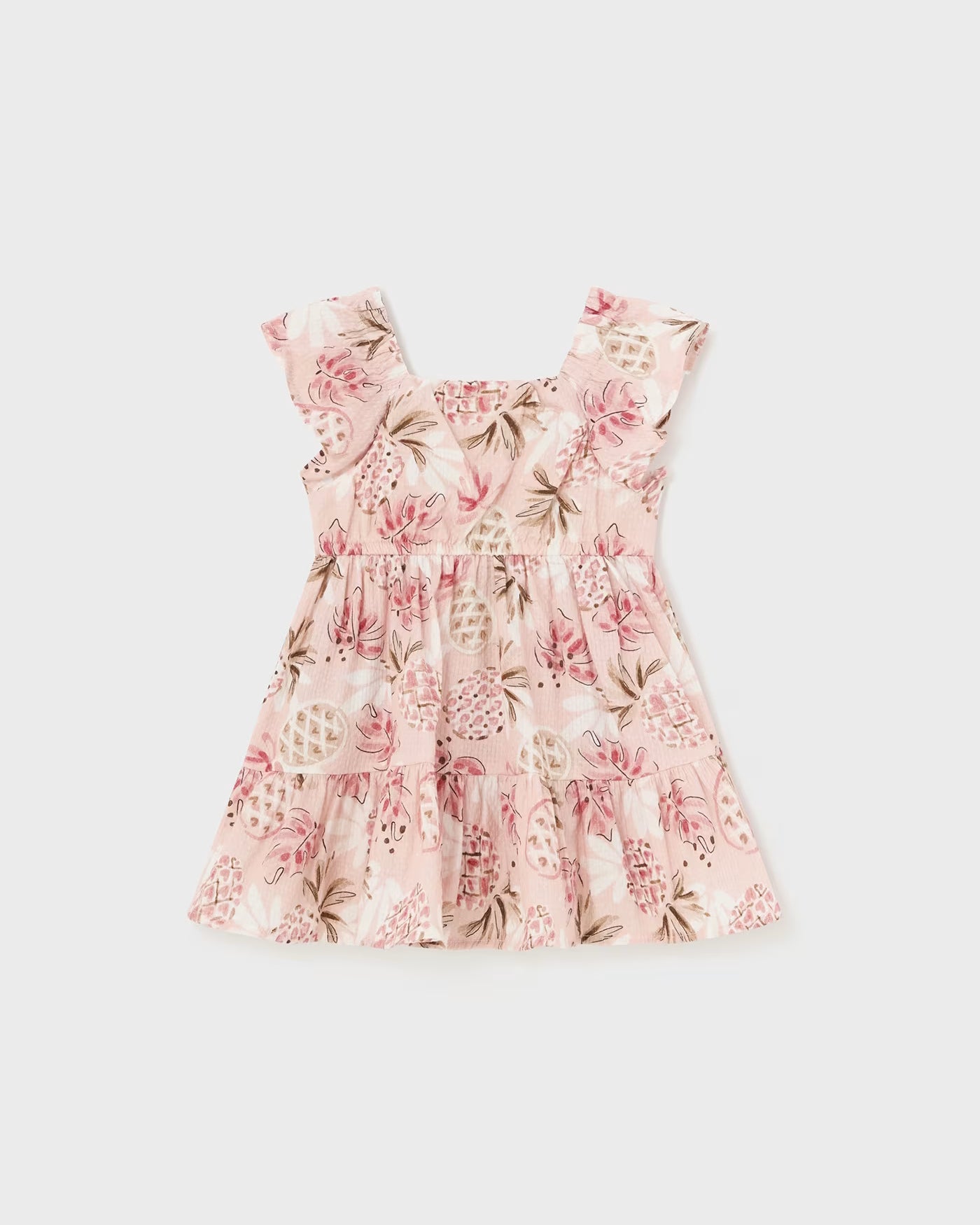 Vestito cotone neonata Mayoral stampa Ananas rosa pastello Mayoral Pastello