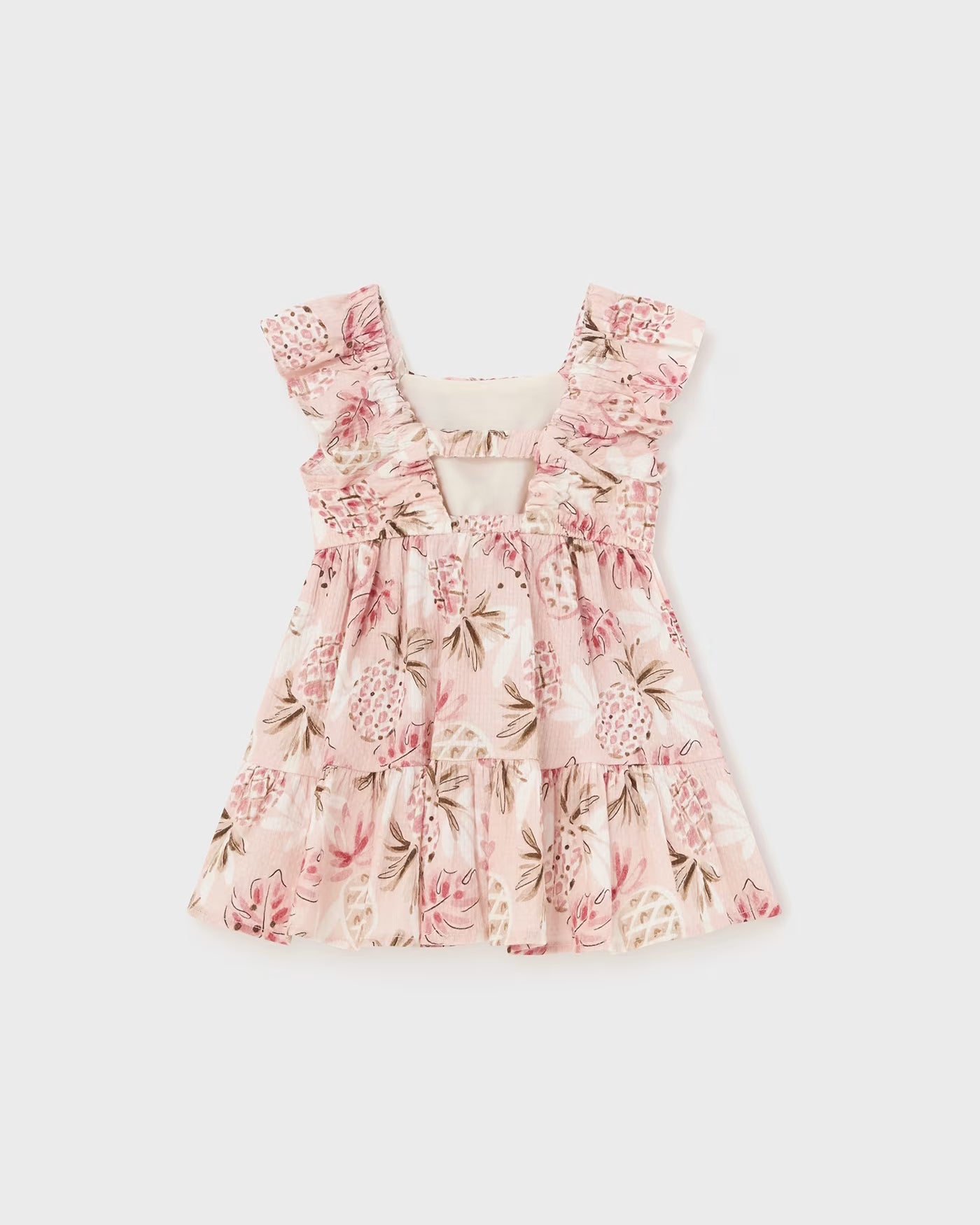 Vestito cotone neonata Mayoral stampa Ananas rosa pastello Mayoral Pastello