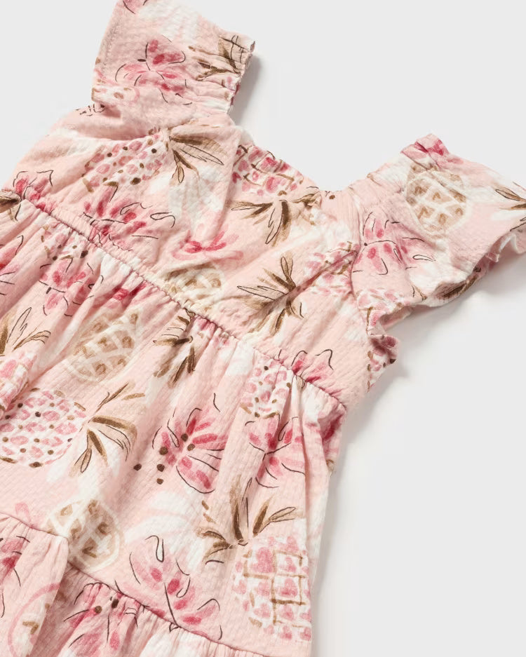 Vestito cotone neonata Mayoral stampa Ananas rosa pastello Mayoral Pastello