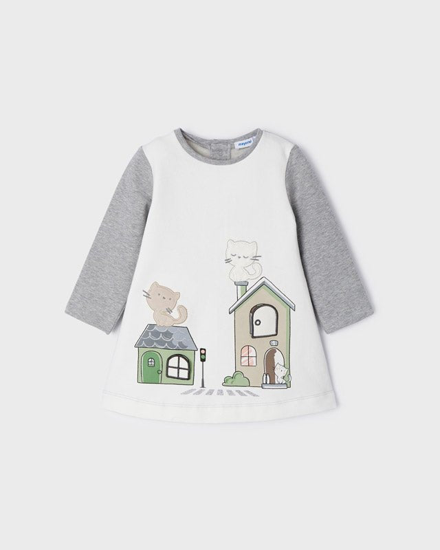 Vestito svasato neonata Mayoral PLAY WHIT grigio - ErreGiModaBimbo
