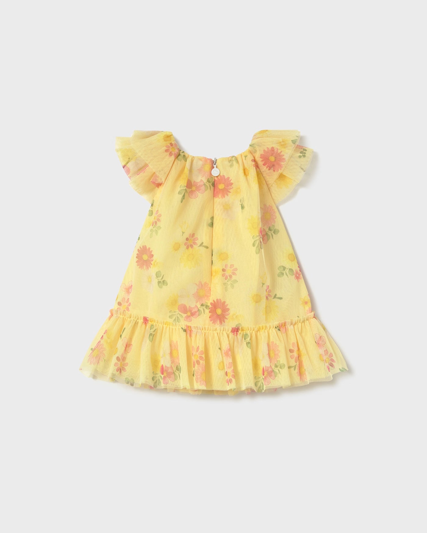 Vestito neonata Mayoral Newborn tulle fiori giallo girasole Mayoral Giallo