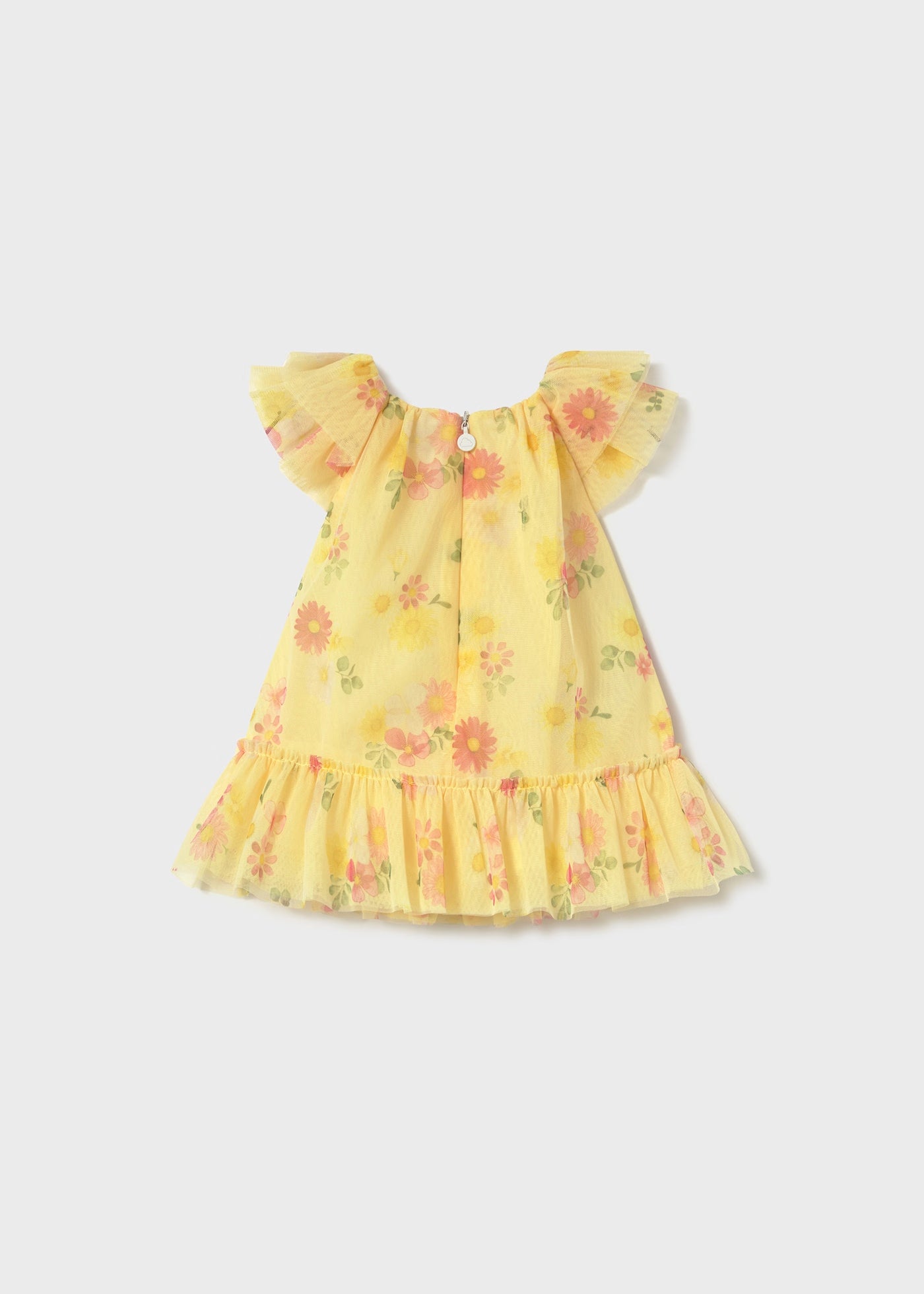 Vestito neonata Mayoral Newborn tulle fiori giallo girasole Mayoral Giallo