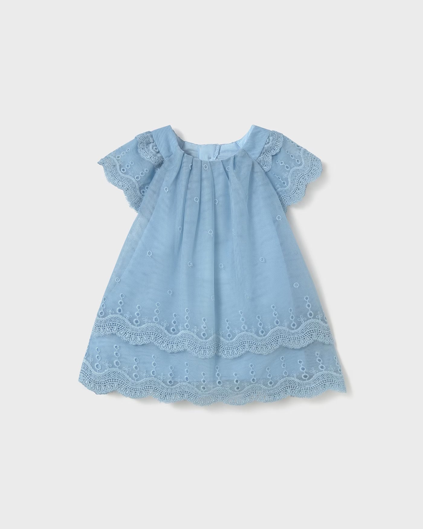 Vestito tulle ricamo volant neonata Mayoral azzurro cielo Mayoral 6 Mesi 68cm