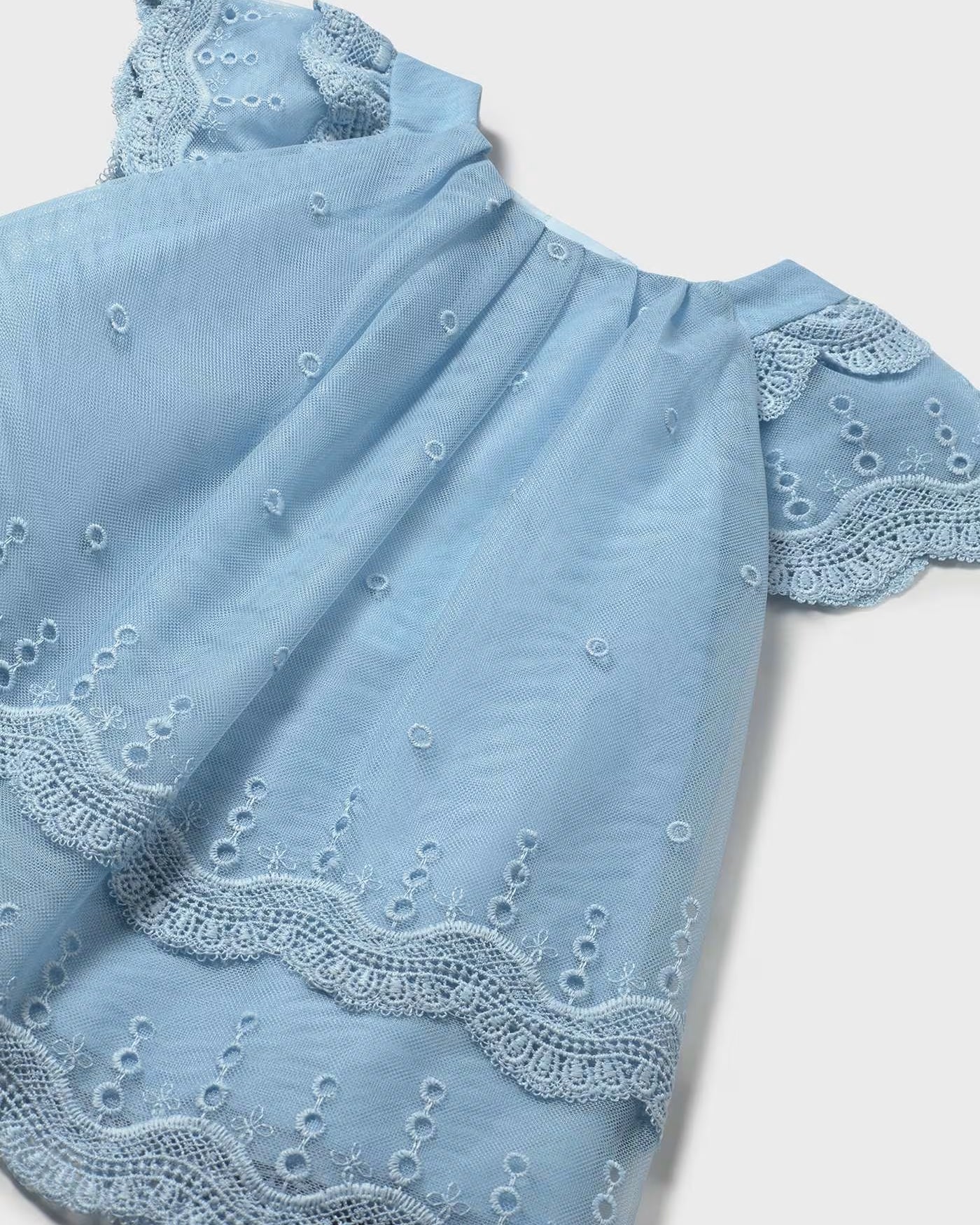 Vestito tulle ricamo volant neonata Mayoral azzurro cielo Mayoral 6 Mesi 68cm