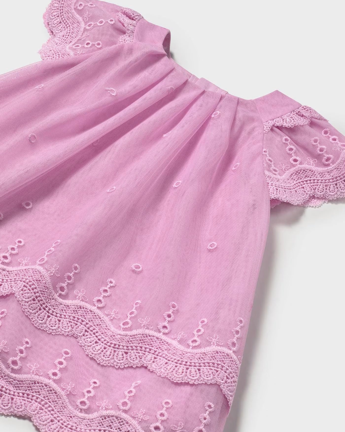 Vestito tulle ricamo volant neonata Mayoral color malva Mayoral Malva