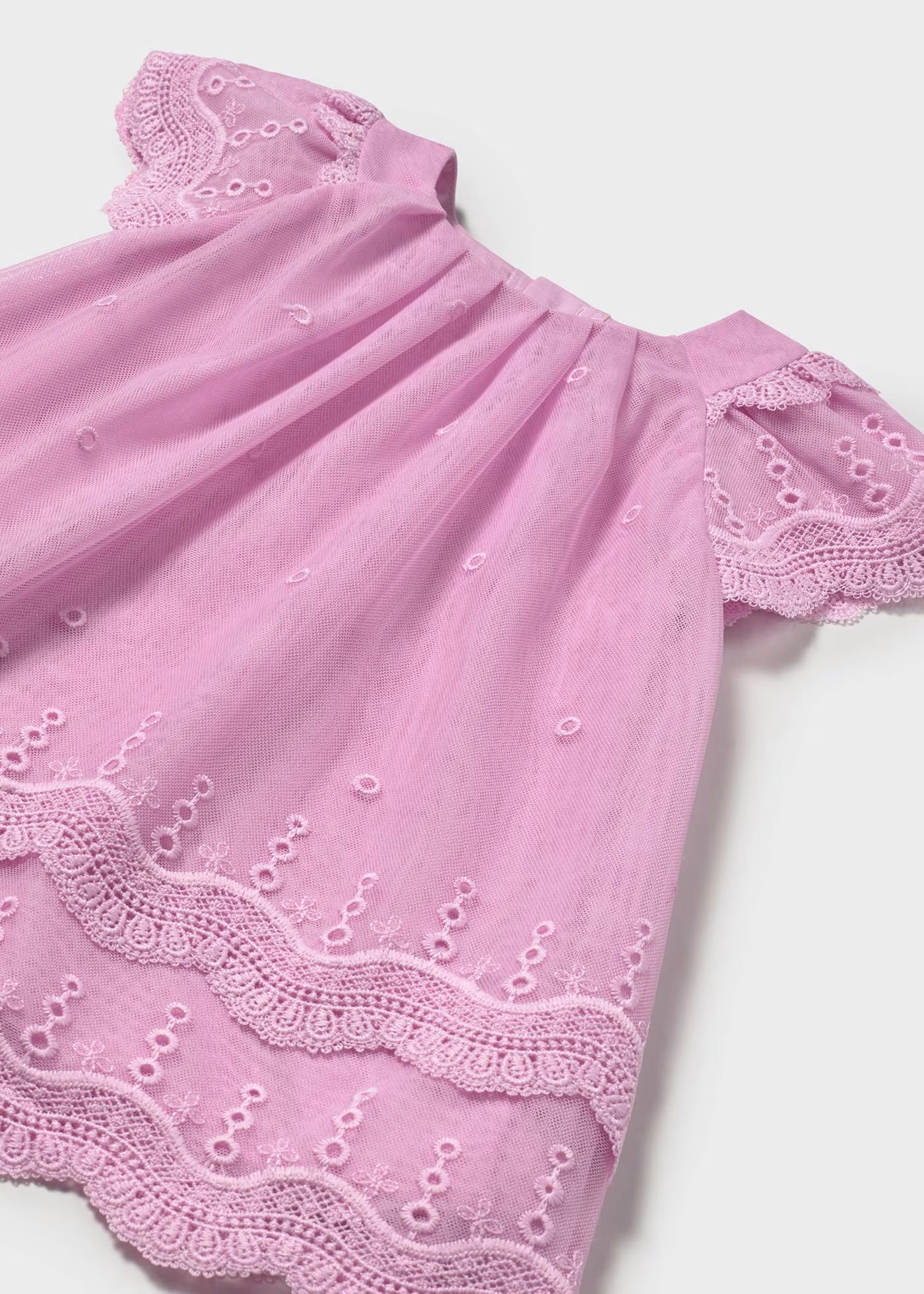 Vestito tulle ricamo volant neonata Mayoral color malva Mayoral Malva