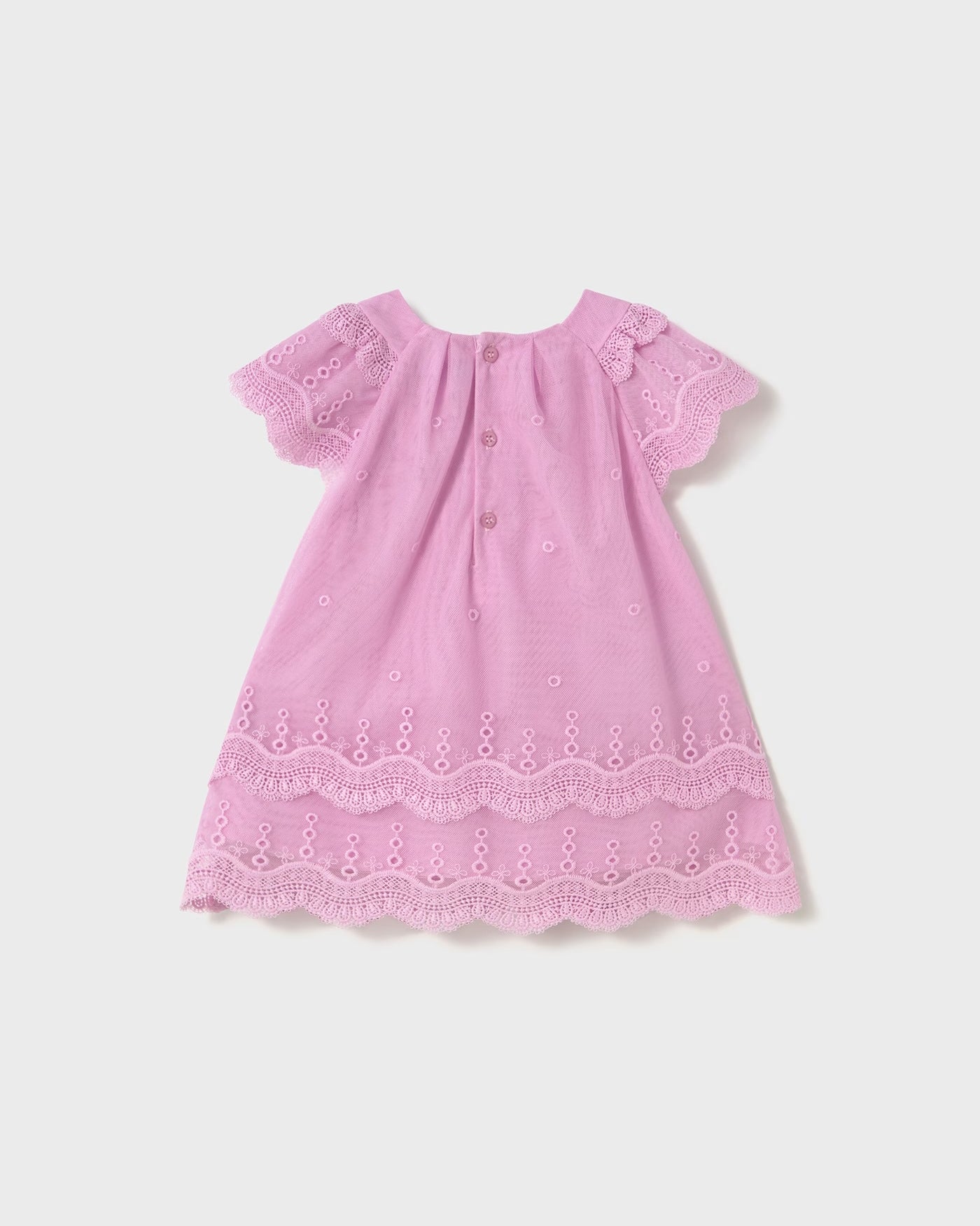 Vestito tulle ricamo volant neonata Mayoral color malva Mayoral Malva