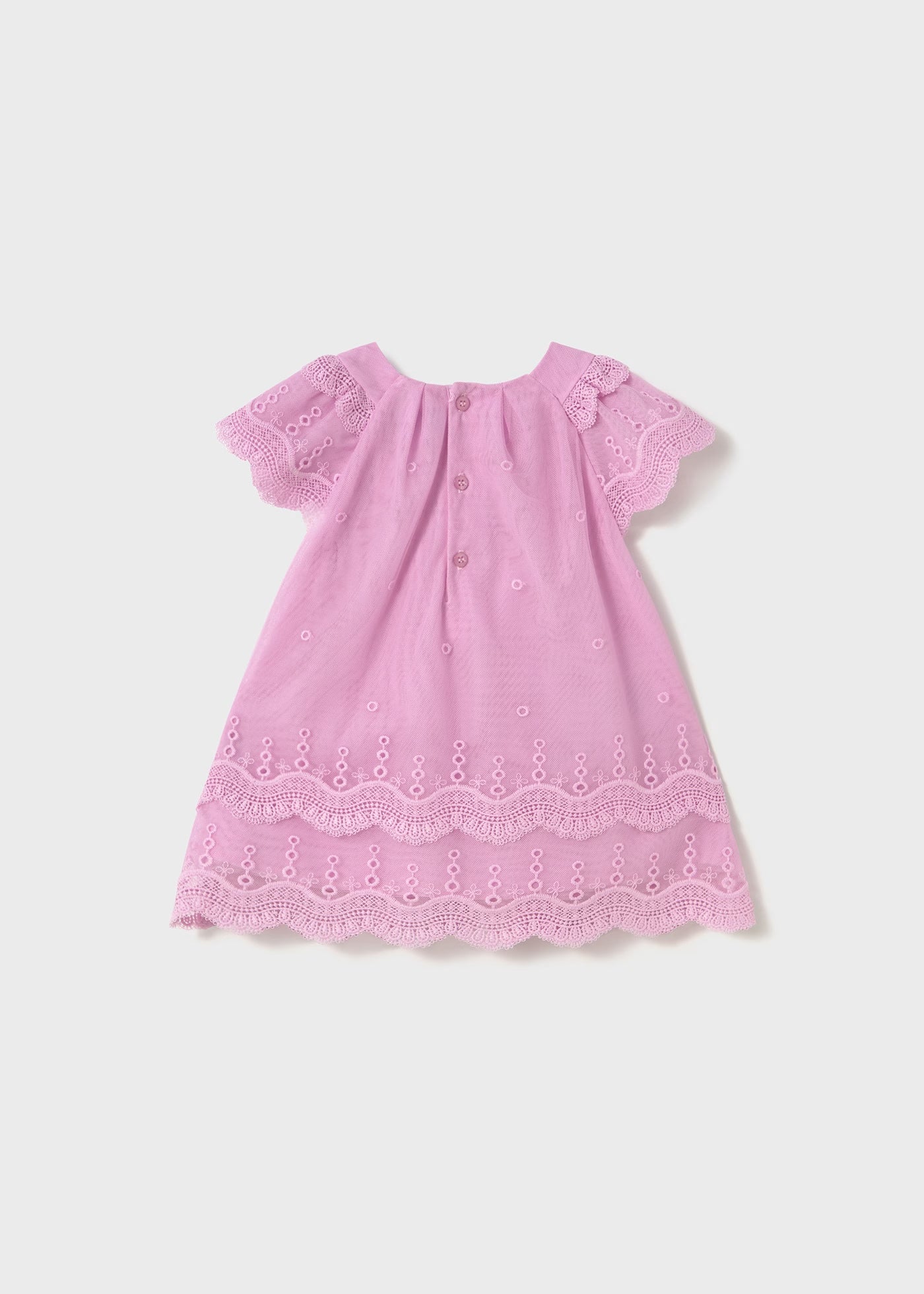 Vestito tulle ricamo volant neonata Mayoral color malva Mayoral Malva