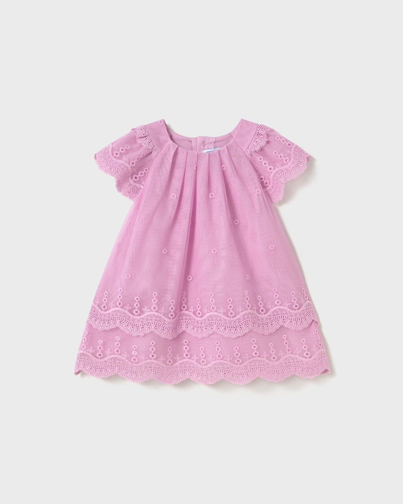 Vestito tulle ricamo volant neonata Mayoral color malva Mayoral Malva