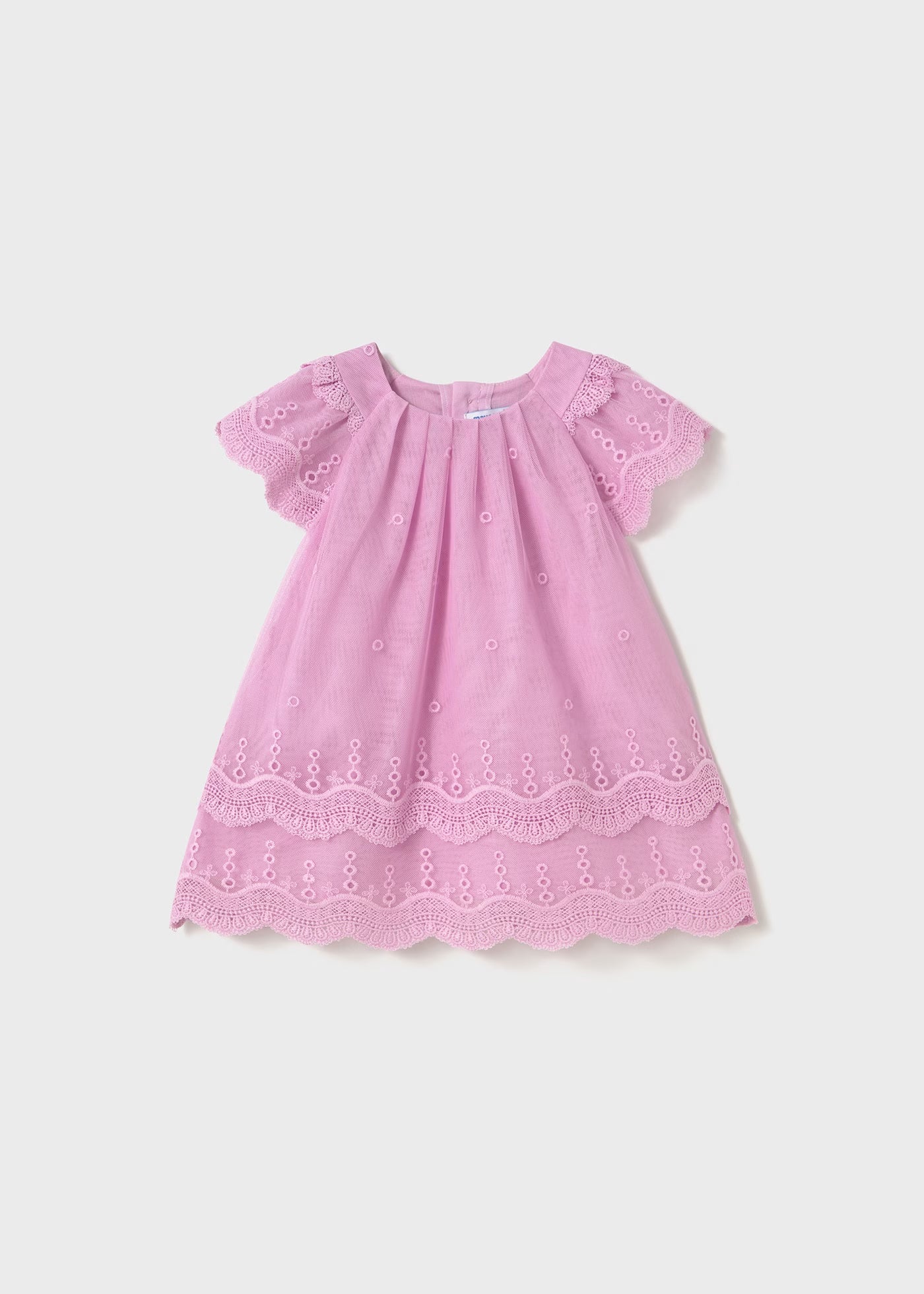 Vestito tulle ricamo volant neonata Mayoral color malva Mayoral Malva