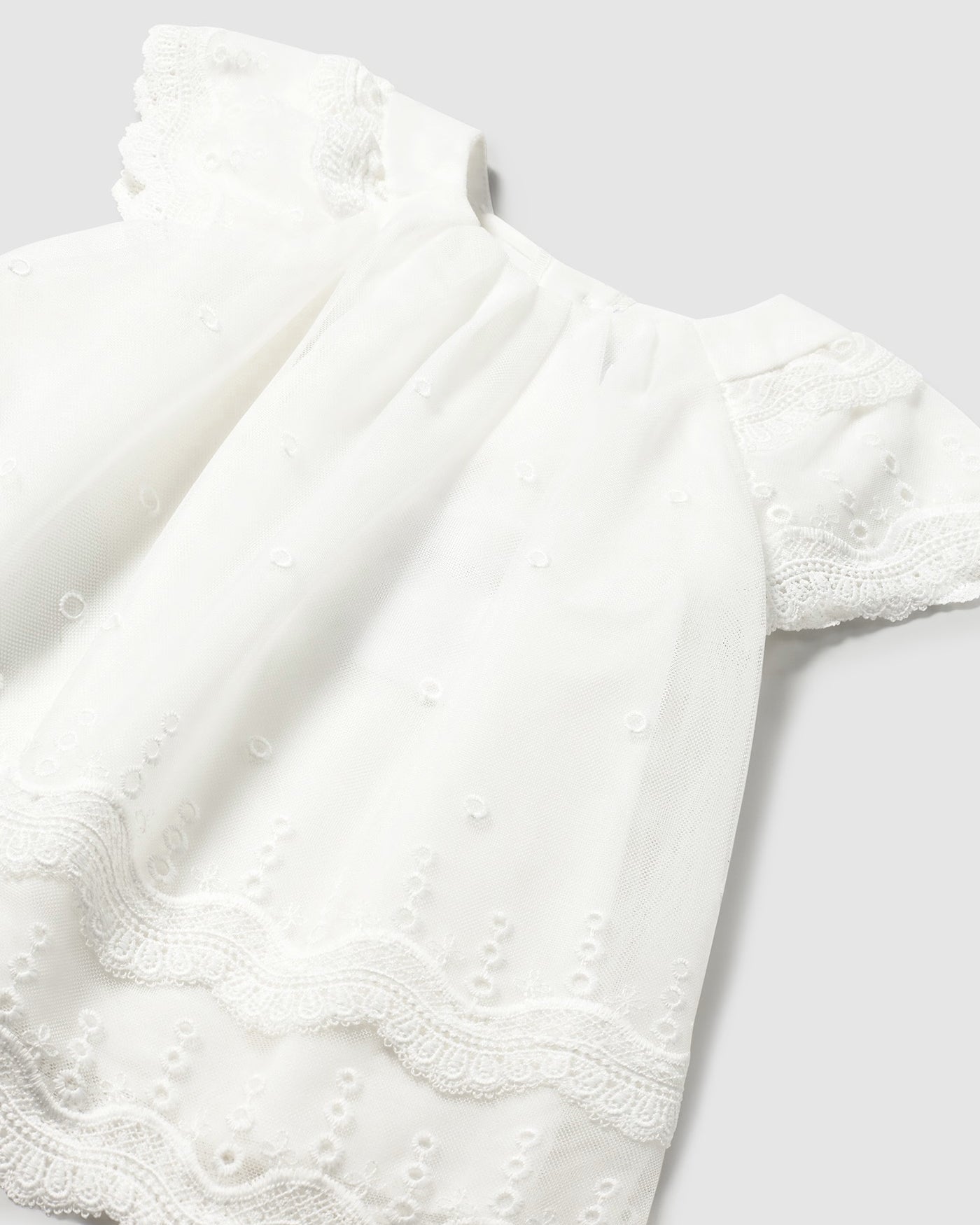 Vestito tulle ricamo volant neonata Mayoral panna Mayoral Panna