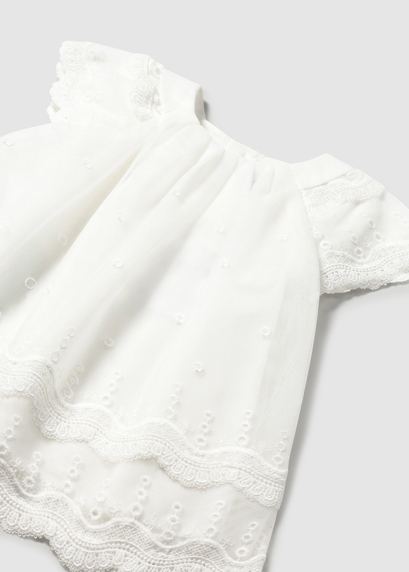 Vestito tulle ricamo volant neonata Mayoral panna Mayoral Panna
