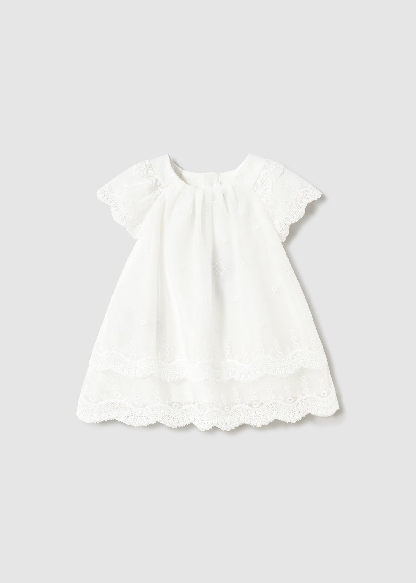 Vestito tulle ricamo volant neonata Mayoral panna Mayoral Panna