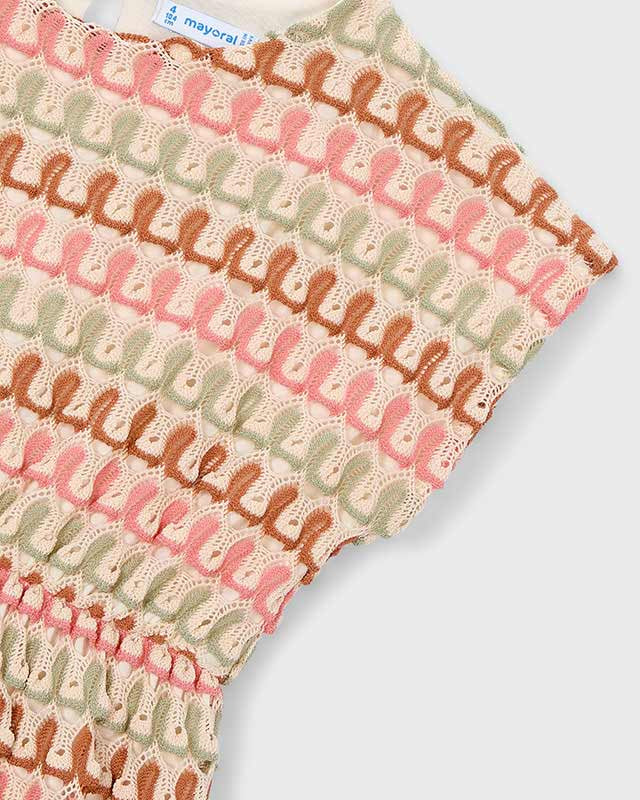 Vestito uncinetto bambina Mayoral multicolor in tessuto estivo