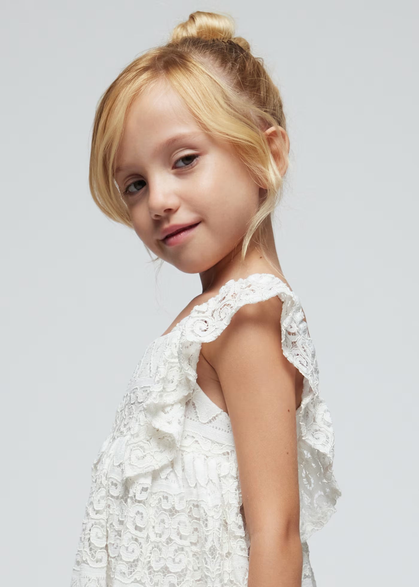 Abito fantasia a uncinetto bambina Mayoral colore panna Mayoral Panna