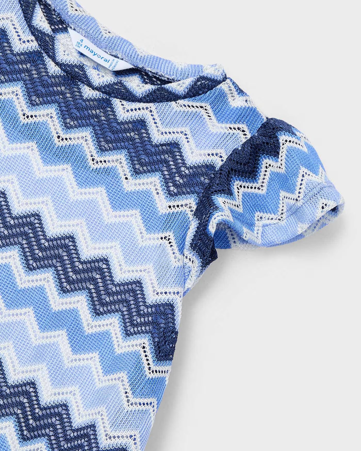 Vestito volant bambina Mayoral fantasia zigzag blu indaco Mayoral Blu