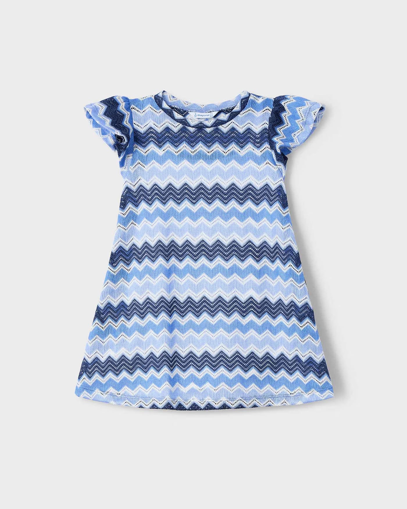Vestito volant bambina Mayoral fantasia zigzag blu indaco Mayoral Blu