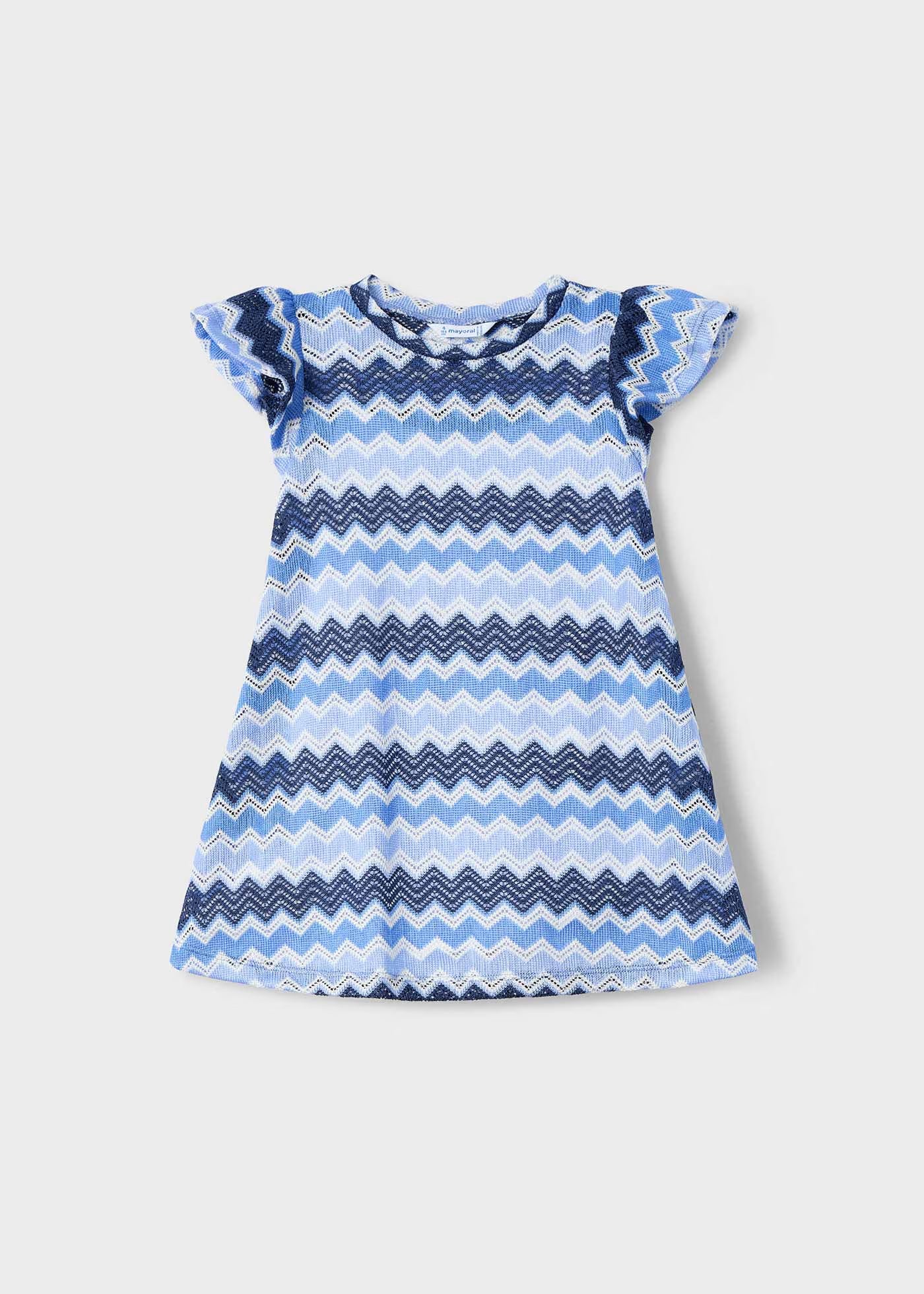 Vestito volant bambina Mayoral fantasia zigzag blu indaco Mayoral Blu