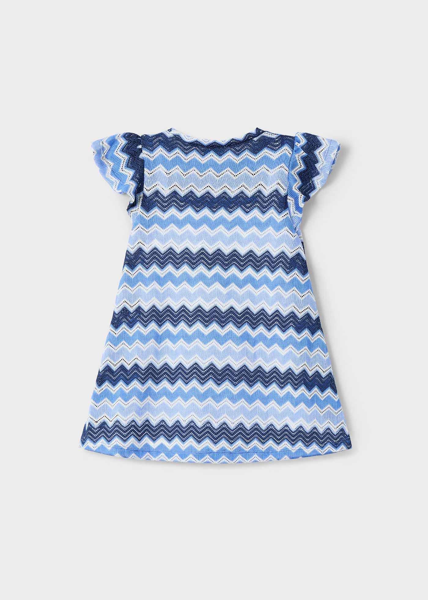 Vestito volant bambina Mayoral fantasia zigzag blu indaco Mayoral Blu