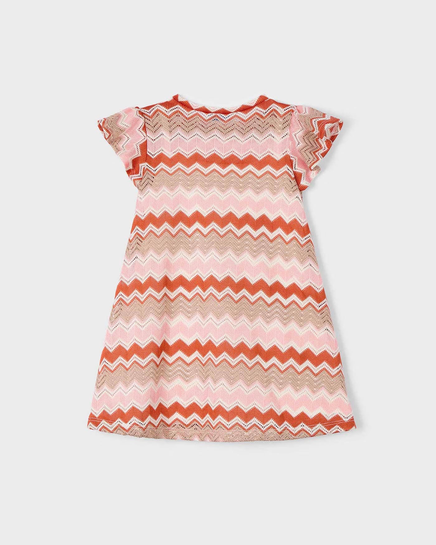 Vestito volant bambina Mayoral fantasia zigzag rosa salmone Mayoral Rosa