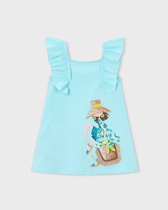 Vestito bambina cotone estate con volant Mayoral, vista posteriore