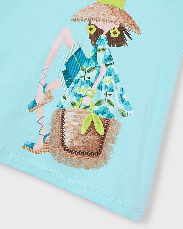 Vestito bambina cotone estate con volant, firma Mayoral, abbigliamento estivo primavera