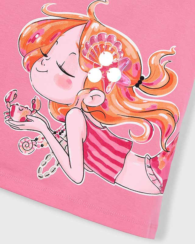 Etichetta Better Cotton, vestito bambina rosa geranio Mayoral, sostenibilità tessile