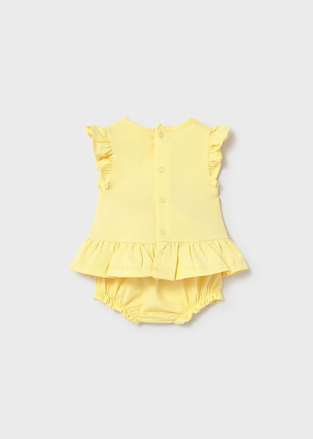 Completo estivo neonata Mayoral Newborn giallo ricamo mongofliera e multicolor Mayoral 0-1 Mesi 55cm