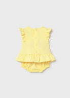 Completo estivo neonata Mayoral Newborn giallo ricamo mongofliera e multicolor Mayoral 0-1 Mesi 55cm
