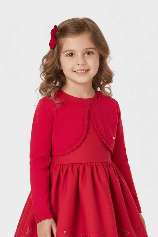 Cardigan modello bolerino in maglia bambina Mayoral rosso Mayoral Rosso