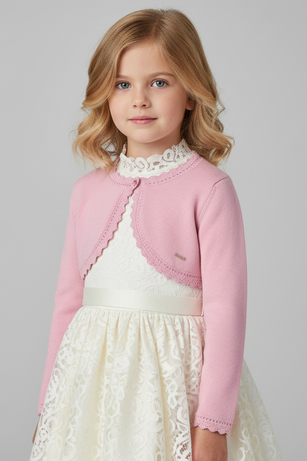 Cardigan modello bolerino in maglia bambina Mayoral rosato Mayoral Rosa