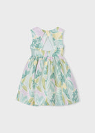 Retro dell'abito cerimonia bambina Mayoral con fiocco e stampa floreale