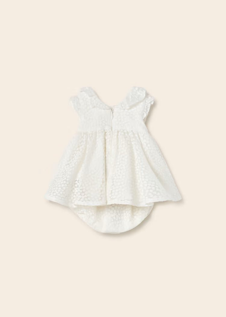 Mayoral Newborn cream baby girl dress with diaper cover ErreGiModaBimbo Mayoral Newborn cream baby girl dress with diaper cover ErreGiModaBimbo
